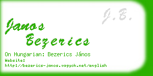 janos bezerics business card